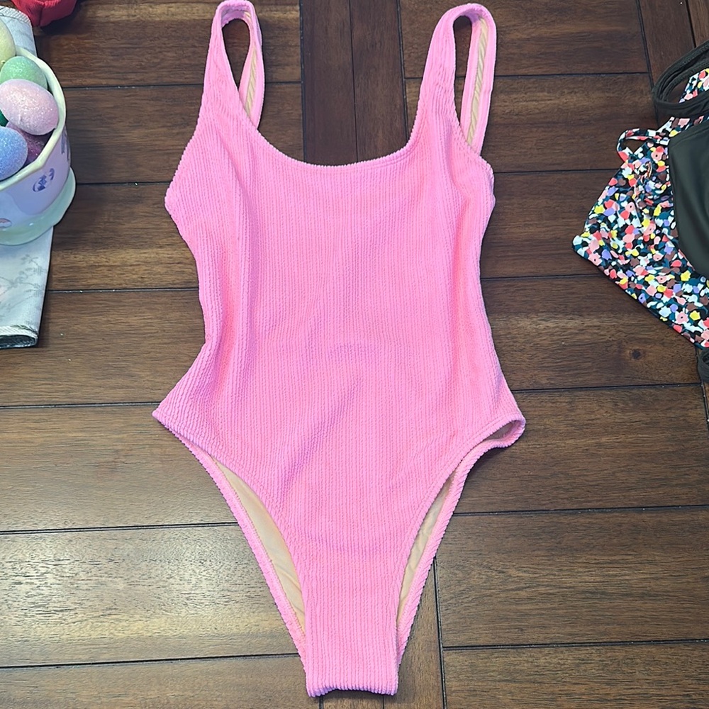 Cotton On Bubblegum Pink Textured One-Piece Swimsuit